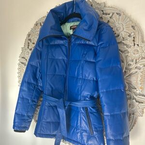 Danier Blue Leather Jacket